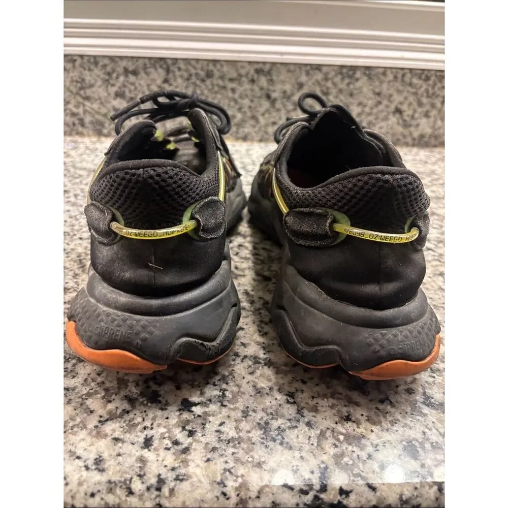 adidas Black Sneakers with Green and Orange Trim